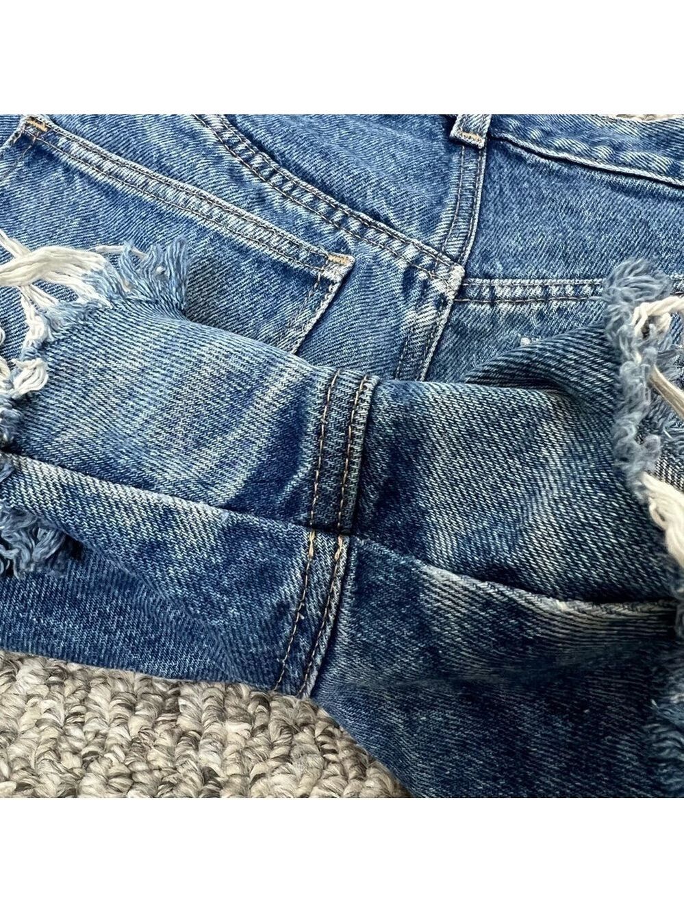 Vintage 100% cotton cut off high rise jeans shorts - Picture 6 of 13